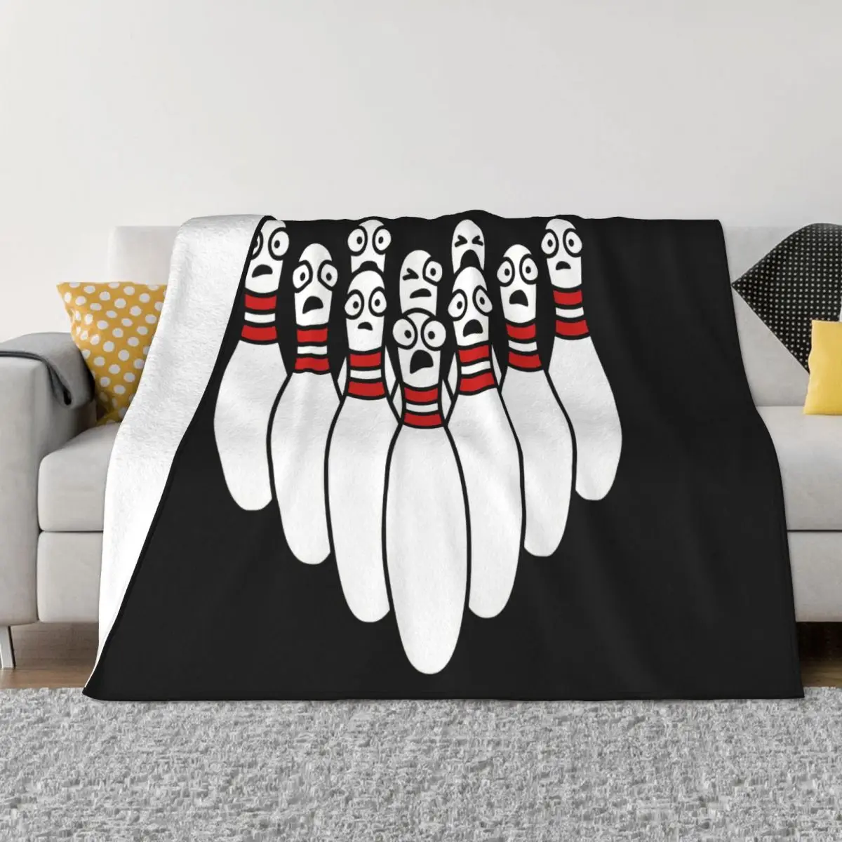 Bowling Pins Looking Scared100 Soft Cotton Holiday Selling Pattern Hot Sell 3D Unisex Better Throw Blanket