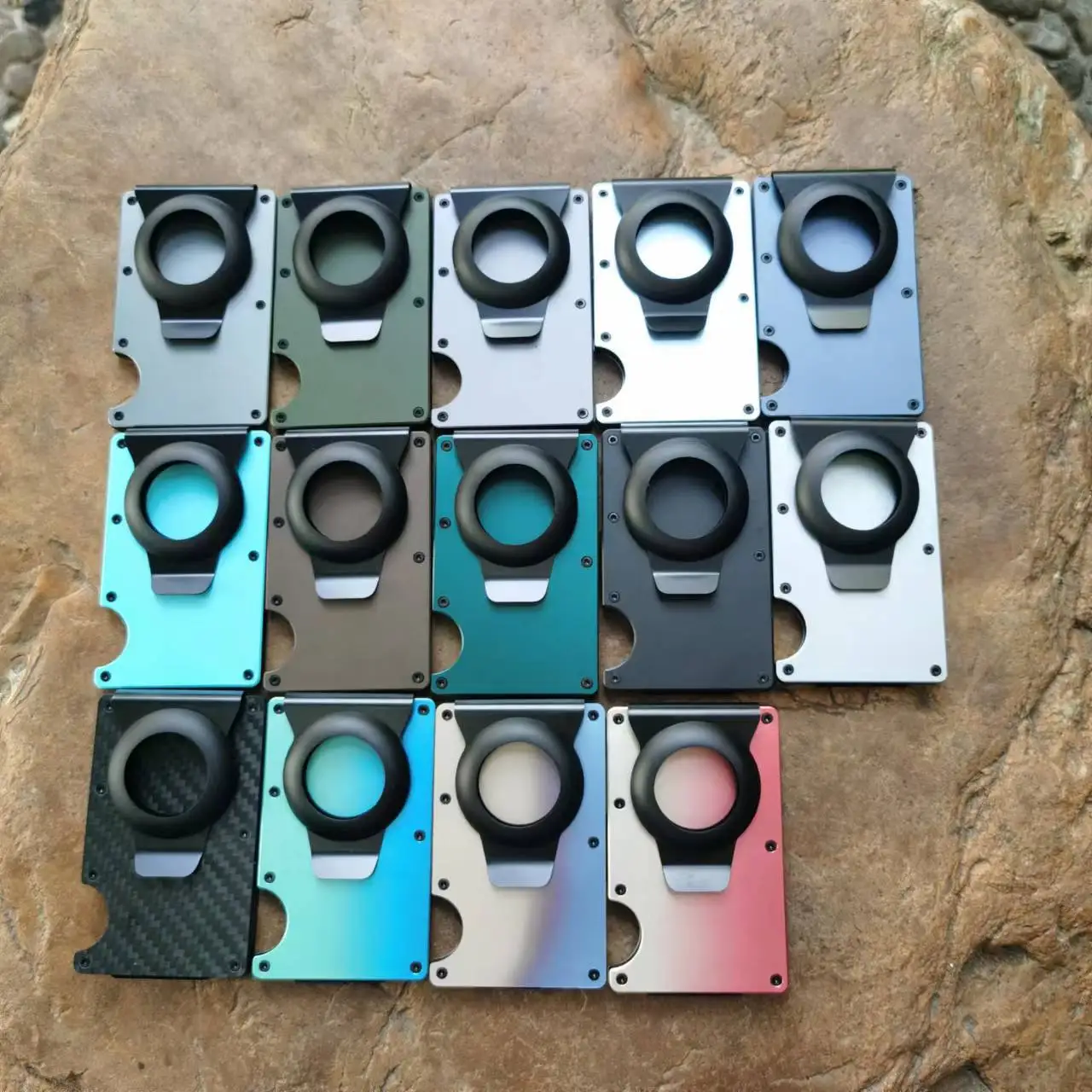 1PC Aluminum Alloy Metal Card Holder RFID Anti-Theft Wallet Ultra-Thin Metal Tracker Wallet Card Air Tag Tracker Clip