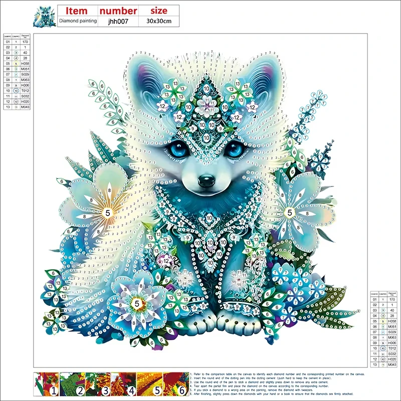 11.8×11.8 Inch /30X30cm Painting Set, Crystal Rhinestone Fox Set, Adult Beginner Party Gift, DIY Painting of Some Special-shape