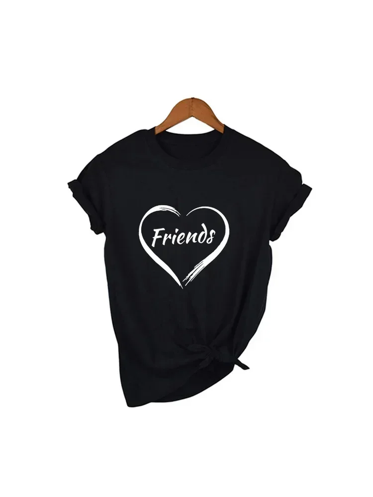 هدية التي شيرت Camiseta الأنثوية الفتيات Besties قمصان أزياء النساء أفضل أصدقاء تي شيرت قميص مطابقة المحملة أصدقاء الشارع الشهير #3