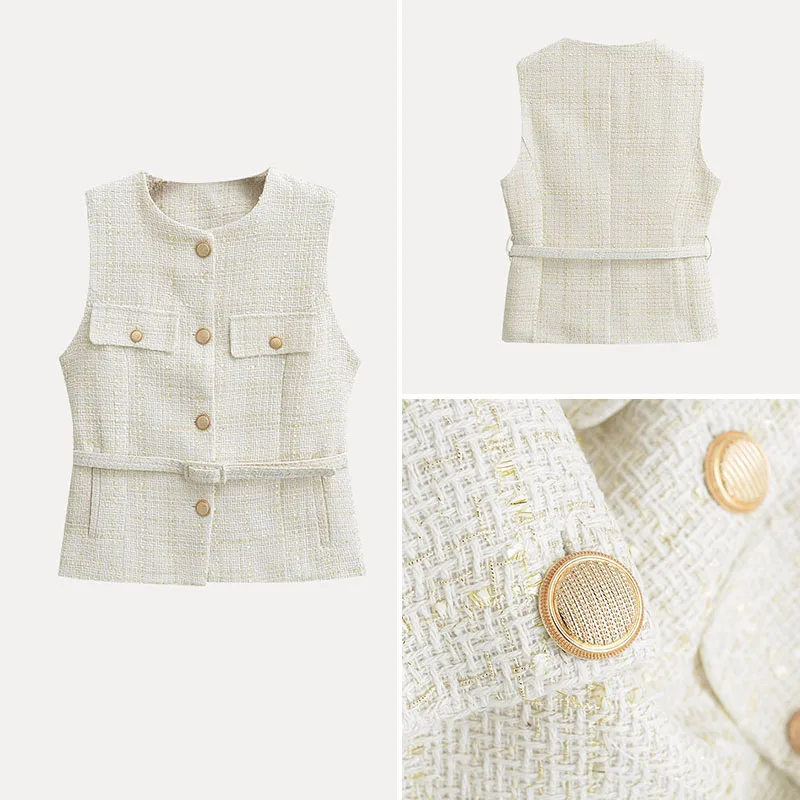 

Faionable Street Sle, женский жилет, весна 2023, Новое поступление, пояс с бисером, украшенный универсальным полиэфирным волокном, круглый Ne