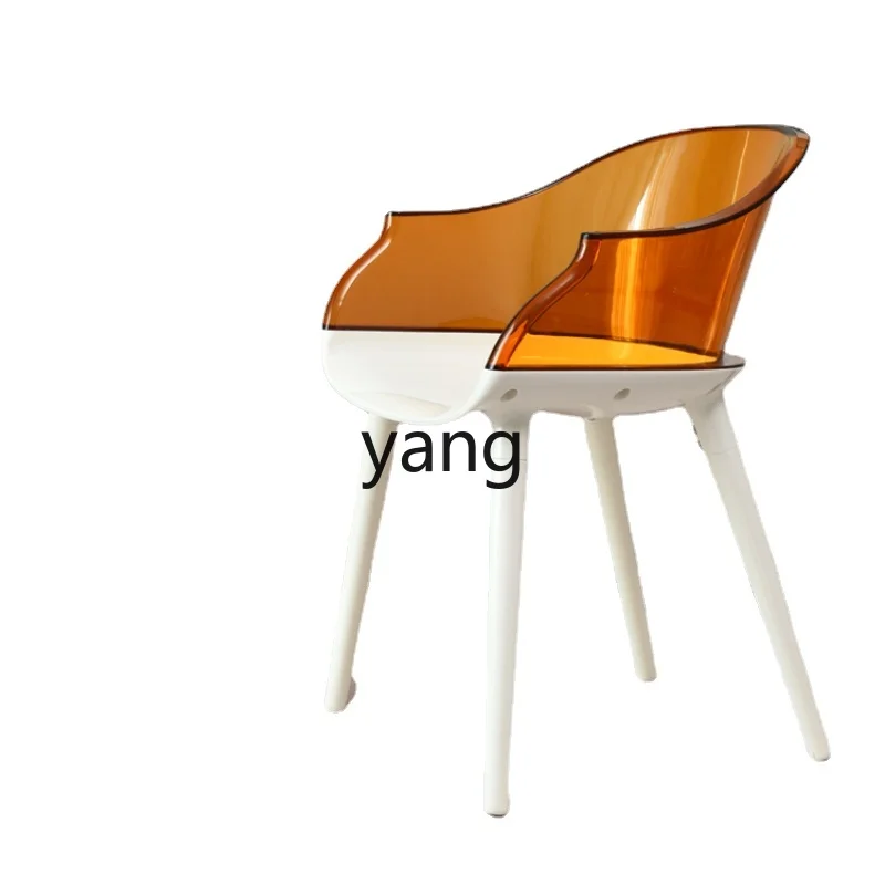 LMM  Chair Design Acrylic Dining Chair Cream Style Home Backrest Internet Celebrity Armrest Plug Office Chair