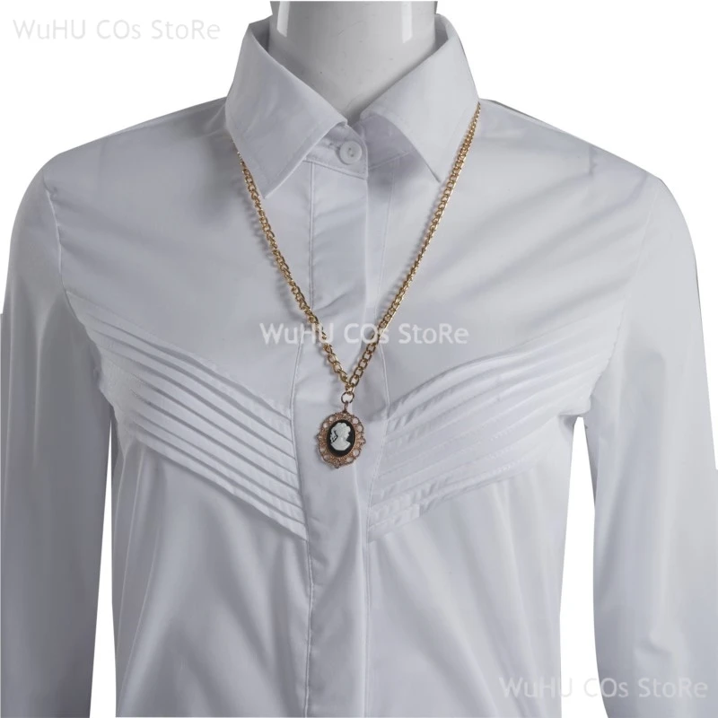Agatha Harkness Witch Agatha TV All Along Cosplay Costume Prop Women Necklace Blue Trench Coat Holloween Party Roleplay Uniform view 4