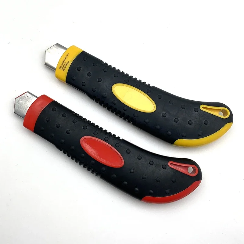 Imagem -04 - Cortador de Caixa Resistente Retrátil Faca Utilitária Lâminas de Pressão de Plástico Rx30837 de 18 mm de Largura Corte Afiado de Aço Carbono com Trava Automática
