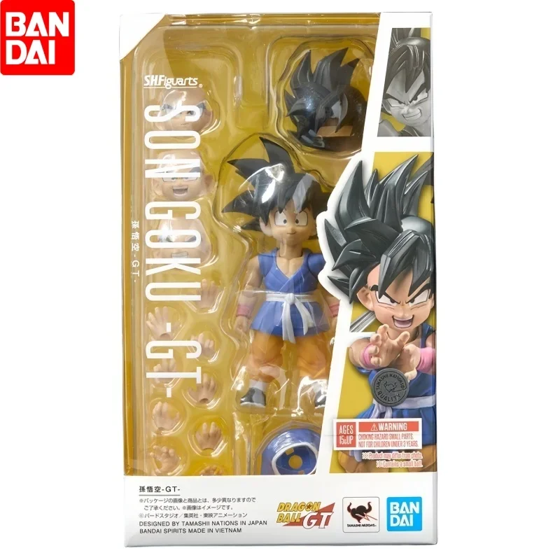 Original In Stock Bandai Dragon Ball Gt S.h.figuarts Son Goku Kid Kamehameha Anime Figure Action Model Figurals Toy