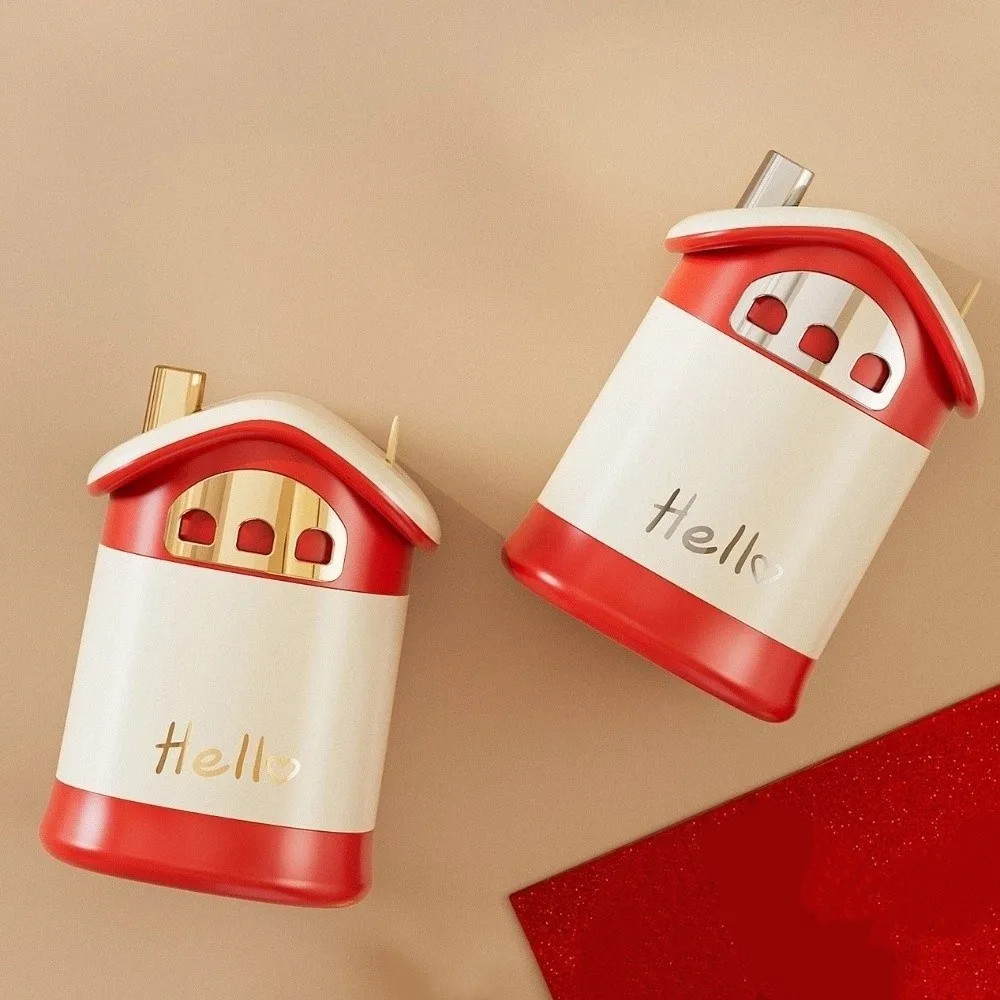 House Shape Automatic Toothpick Holder Pops Up Detachable Toothpick Dispenser PP Cartoon Toothpick Container Living Room Decor