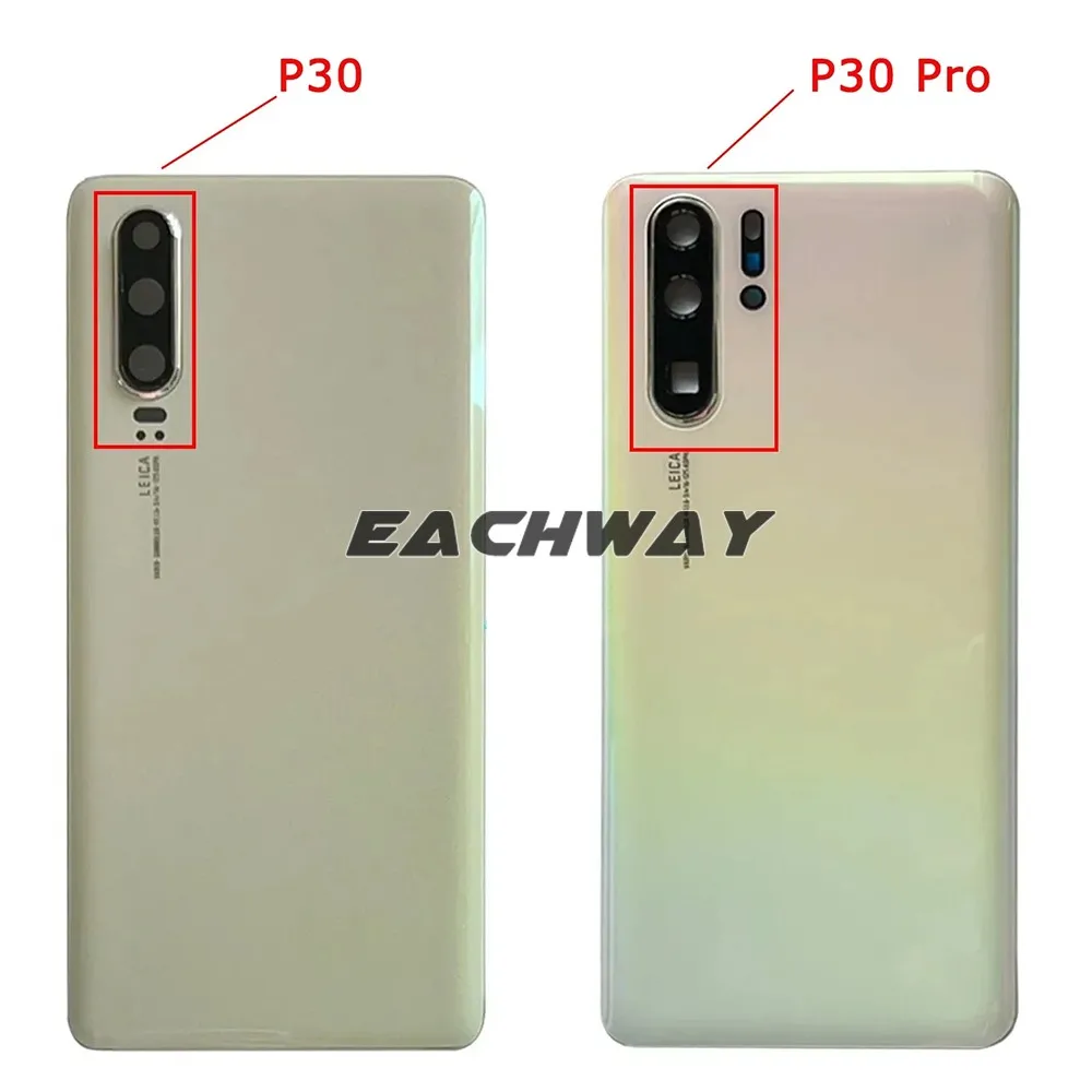 Glas für Huawei P30 Pro Batterie abdeckung Hintere Tür Gehäuse Rückseite Gehäuse Ersatz für Huawei P30 Batterie abdeckung mit Kamera objektiv