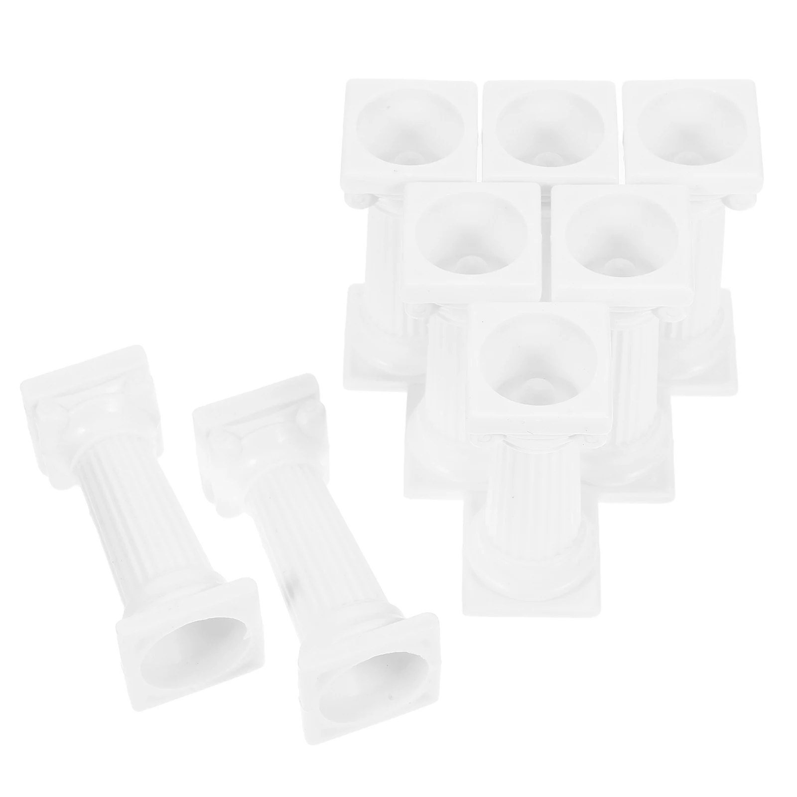 

8pcs Support Rods Plastic Roman Columns Tall White 4 Cake Tier Display Stand Sizes Wedding Cake Display Stand Supports