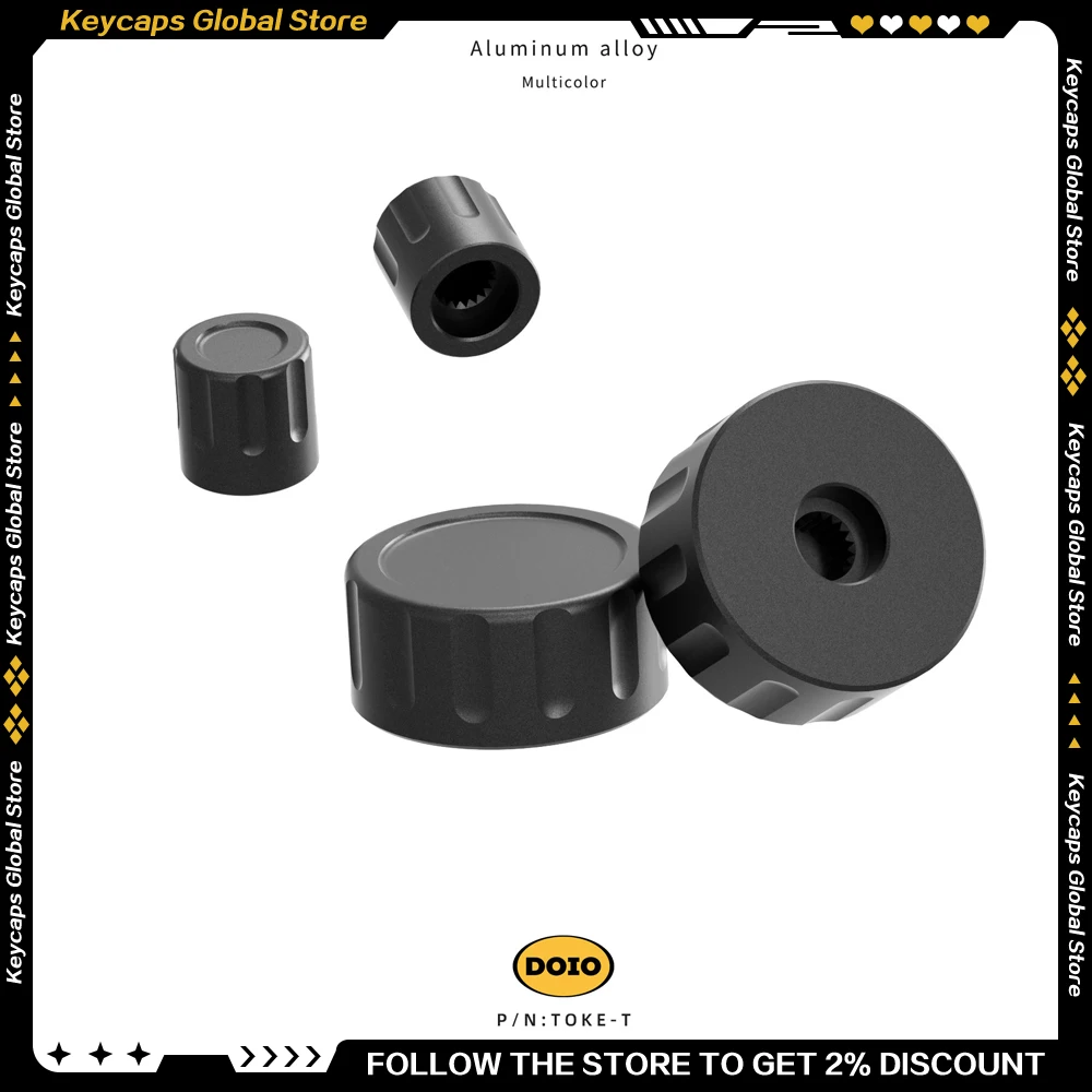 

DOIO EC11 Encoder Keyboard Replacement Volume Knob CNC Aluminum Alloy 6mm Diameter Plum Blossom Shaft for KB16-01/02 KB19B-01