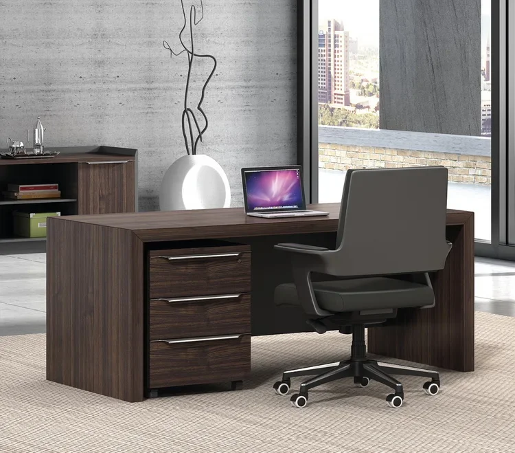 

#Modern Work Computer Desk Wooden Office Furniture With Extendable Feature MDF Staff Office Table Panel Wood Style