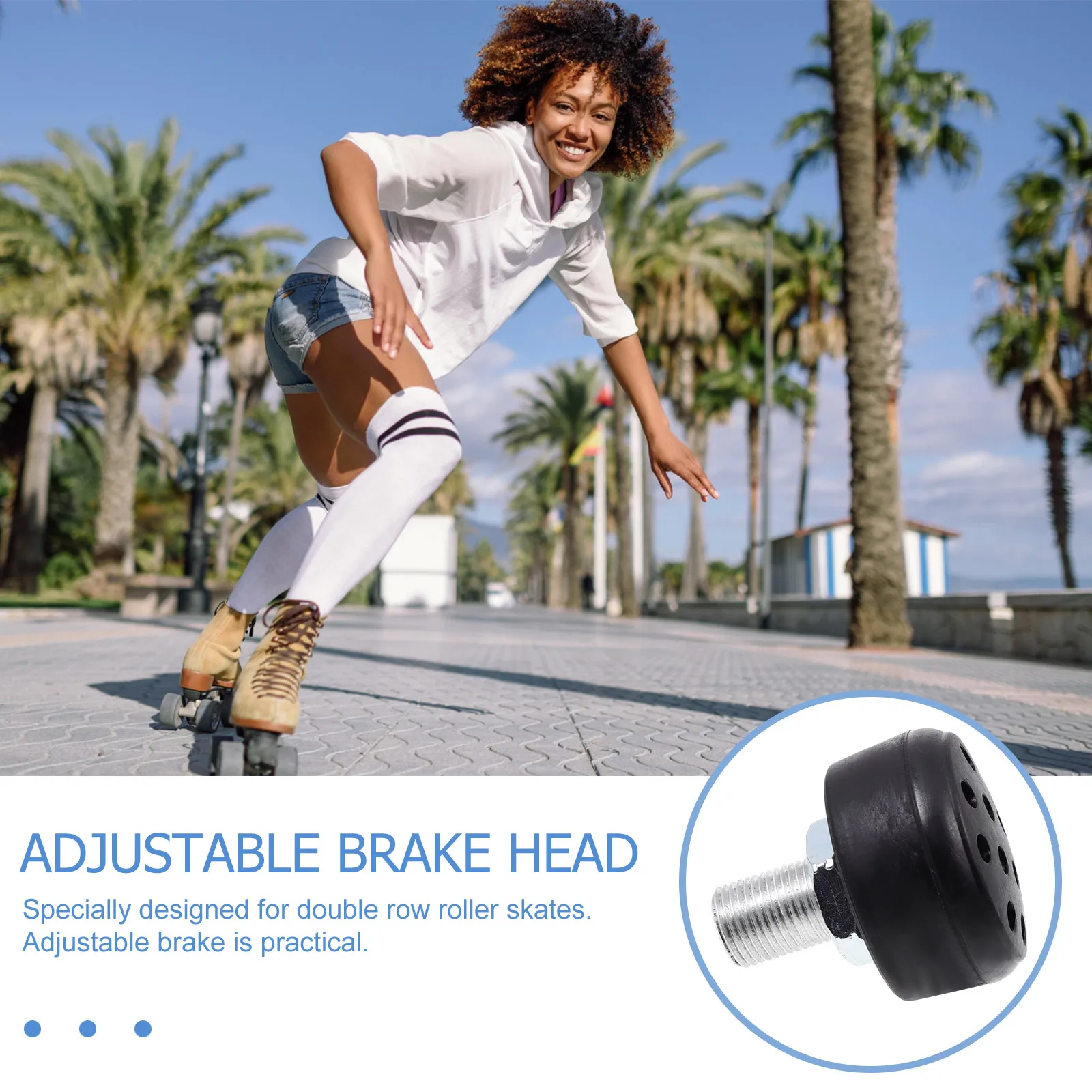 

Roller Skates Brake Block Wear-Resistant Adjustable Toe Stopper For Double Row Skating Shoes Mute Braking Tool Accessory