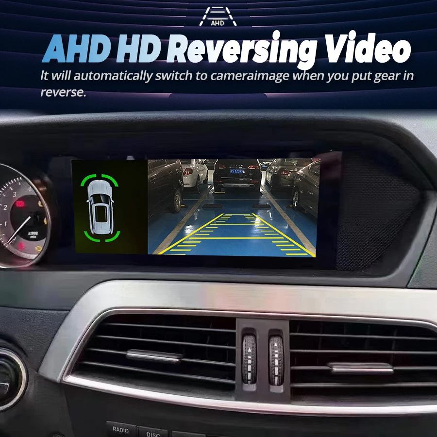 Layar Qualcomm CarPlay 8.8imch untuk Mercedes Benz C-class W204 NTG 4.5 Android 13 Pemutar DVD Multimedia Unit Kepala DSP GPS
