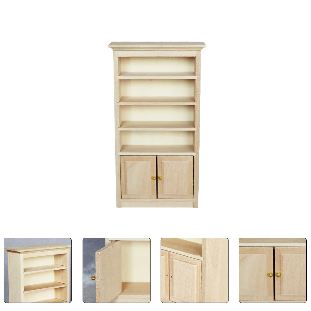 Miniature Realistic Wooden Cabinet Small Size For Diy Dollhouse Decor Kids Room Mini Furniture Storage Craft