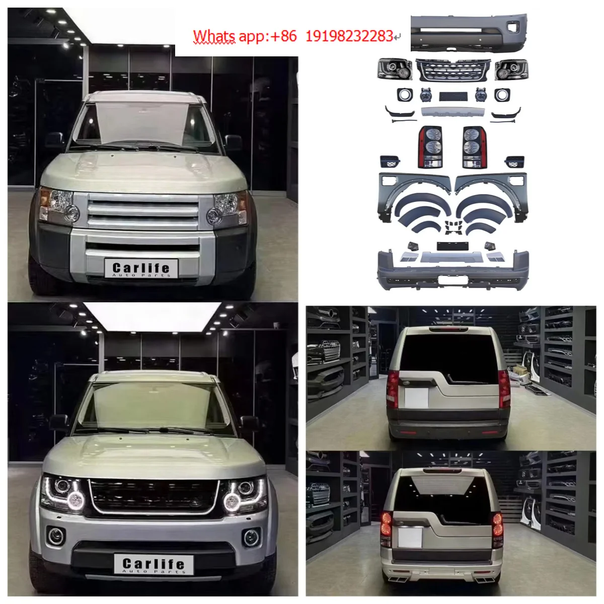 High Quality PP Material Bumpers for Discovery L319 2005-2009 Year Upgrade 2014 Headlights Taillights Bumper Fenders