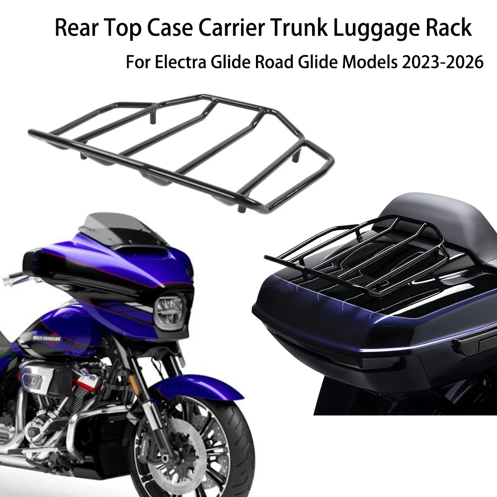 

For Harley Street Glide CVO FLHXSE 2023-2025 2026 New Motorcycle Rear Top Case Carrier Trunk Luggage Rack Rail Tour Pack Shelf