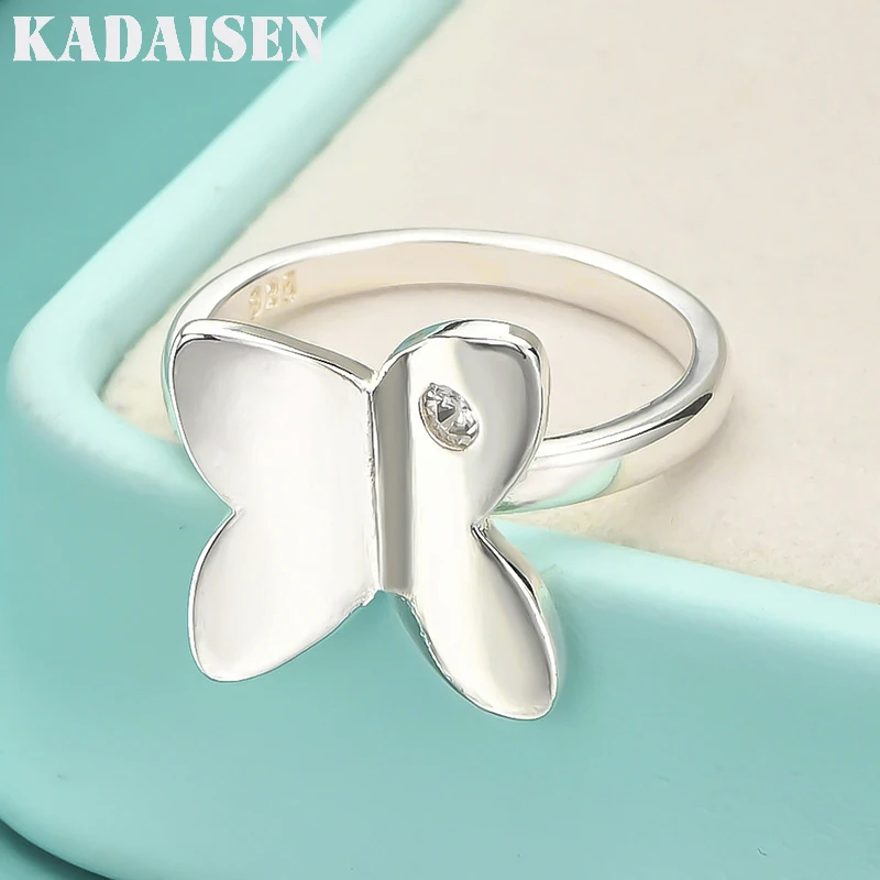 

Кольца из стерлингового серебра 925 пробы для женщин, свадебные украшения с кристаллами в виде бабочки, модные подарки для вечеринок, очаровательные украшения для девушек и студенток