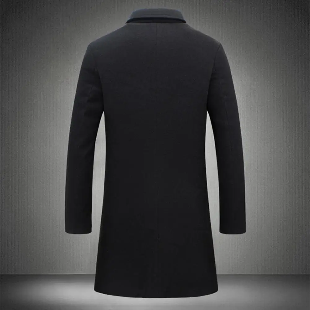 

2025 Autumn Winter Men's Woolen Coats Fashion Single-breasted Business Casual Slim Windbreak Jackets New Men Clothing Overcoats
