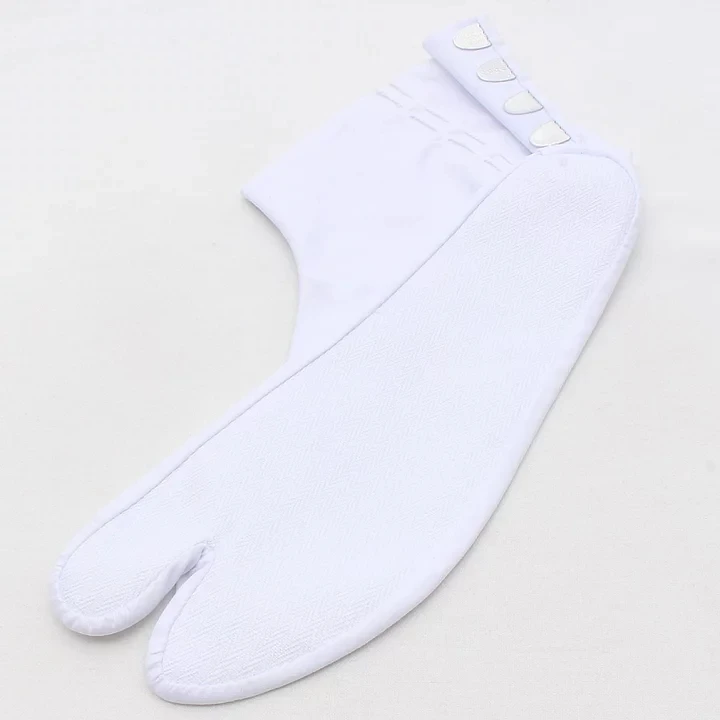 Traditional Japanese Cotton Tabi Socks with 4-Snap Closures Non-slip Split-Toe