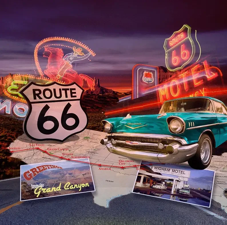 Us Route 66 Vintage…