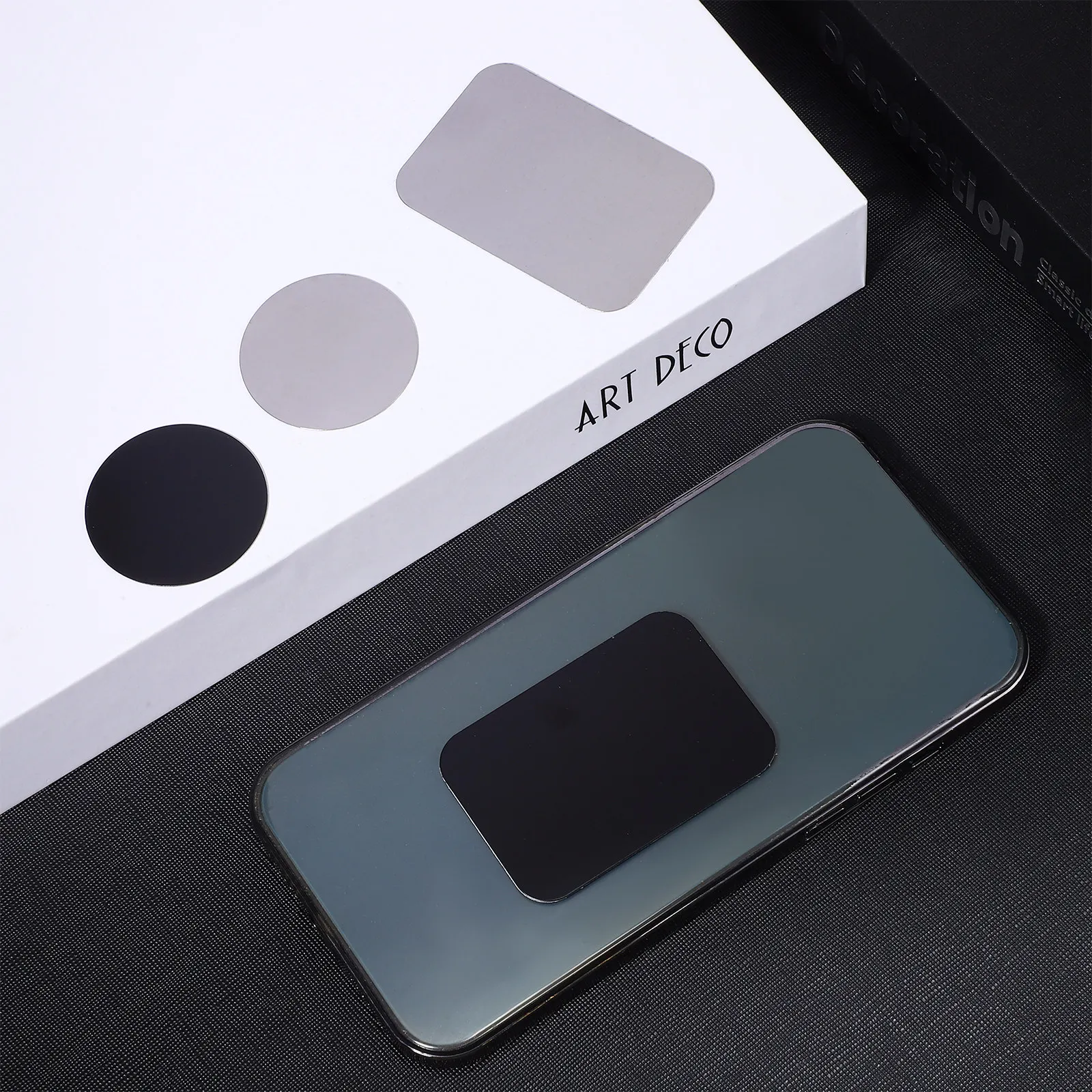 12Pcs Metal Plate Set Round Rectangle Strong Adhesive Backplate for Phone Car Mount Compatible with All Smartphones Smooth Edge
