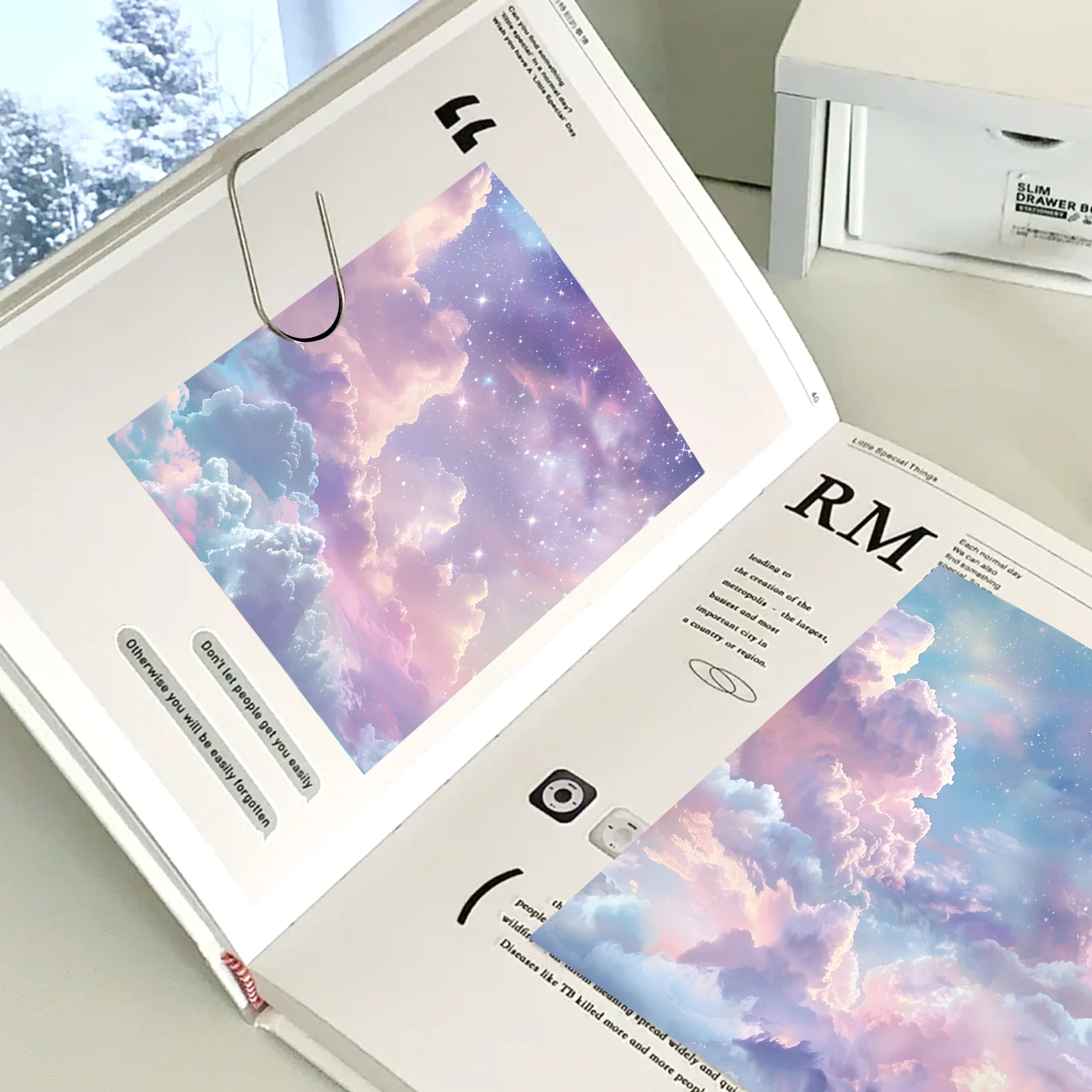 8 أوراق السماء موضوع DIY سكرابوكينغ ورقة الكولاج المواد لألبوم اليوميات اليدوية غير المرغوب فيه مجلة الإمدادات #4