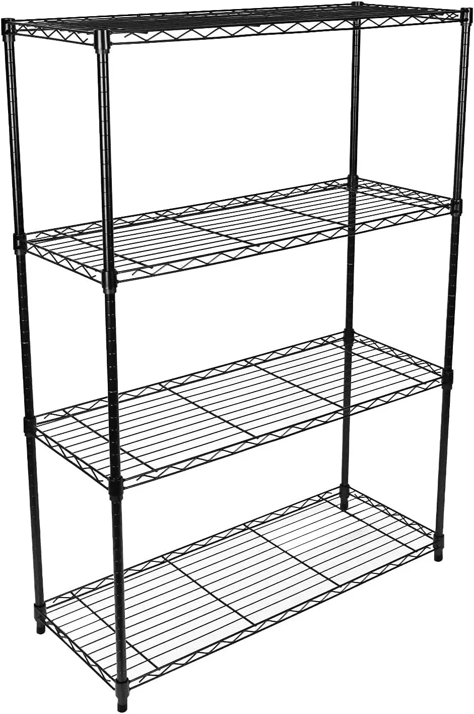 

Simple Heavy Duty 4- Shelving with Wheels, Adjustable Units, Steel Organizer Wire Rack,Black Tissue box holder Dessert stand