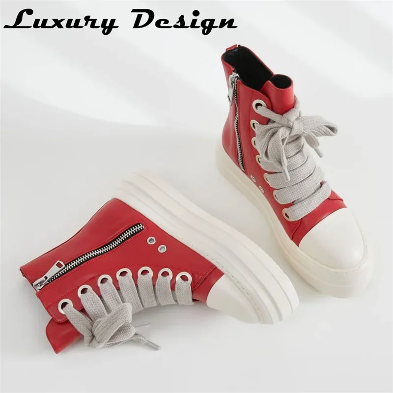 Rick Vintage Design Skateboard Women Platform Sneakers Zip Casual Shoes Man Platform Trendy Sport Sneakers Male Shoe Drop Ship