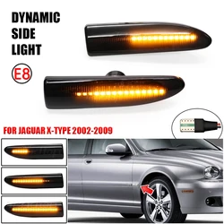 2PCS Dynamic LED Side Marker Light For Jaguar X-TYPE 2002 2003 2004 2005 2006-2009 Arrow Turn Signal Blinker Indicator Lamp