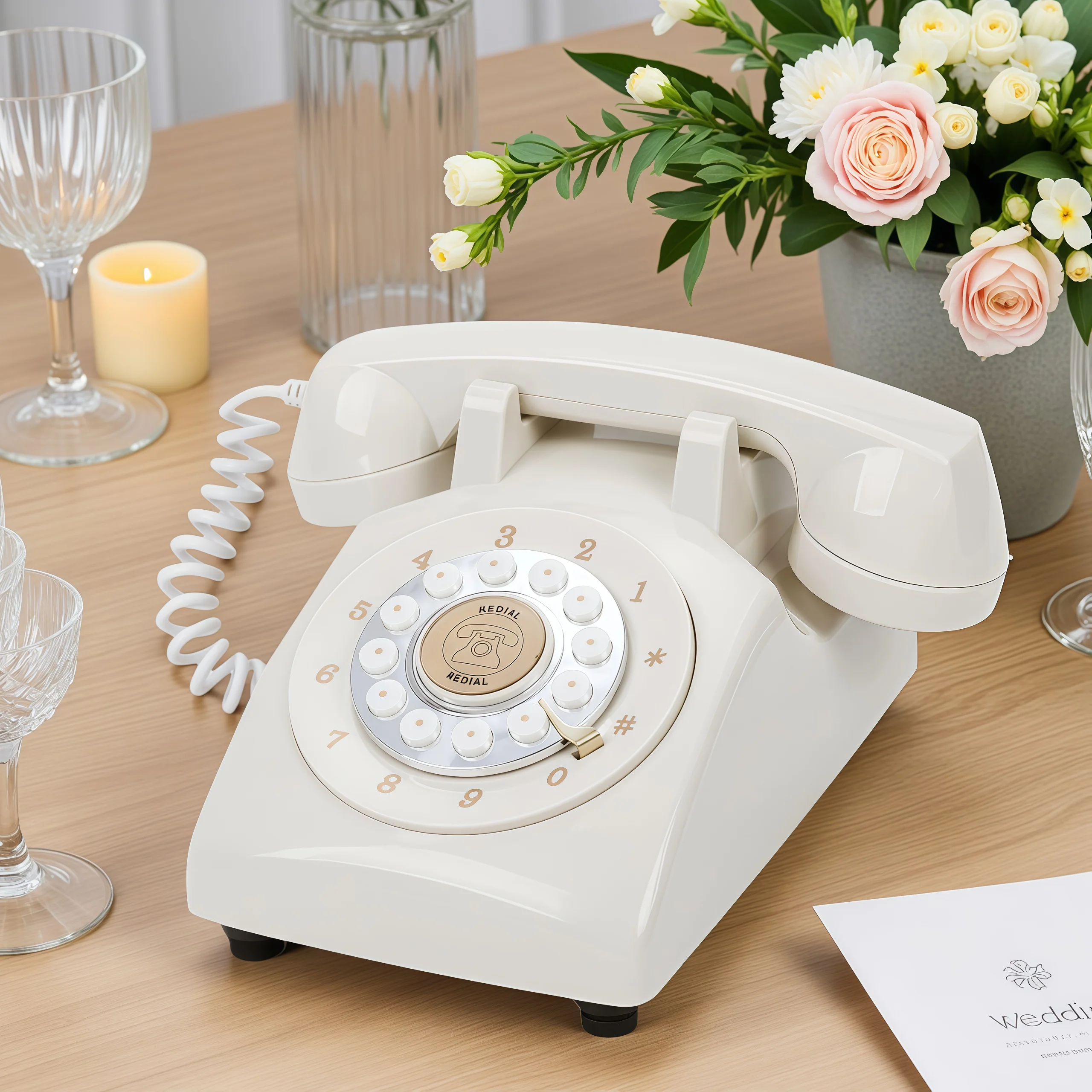 Audio Message Telephone Wedding Guest Voice Greeting Recording Antique Telephone Decoration Birthday Party Voice Memorial Book