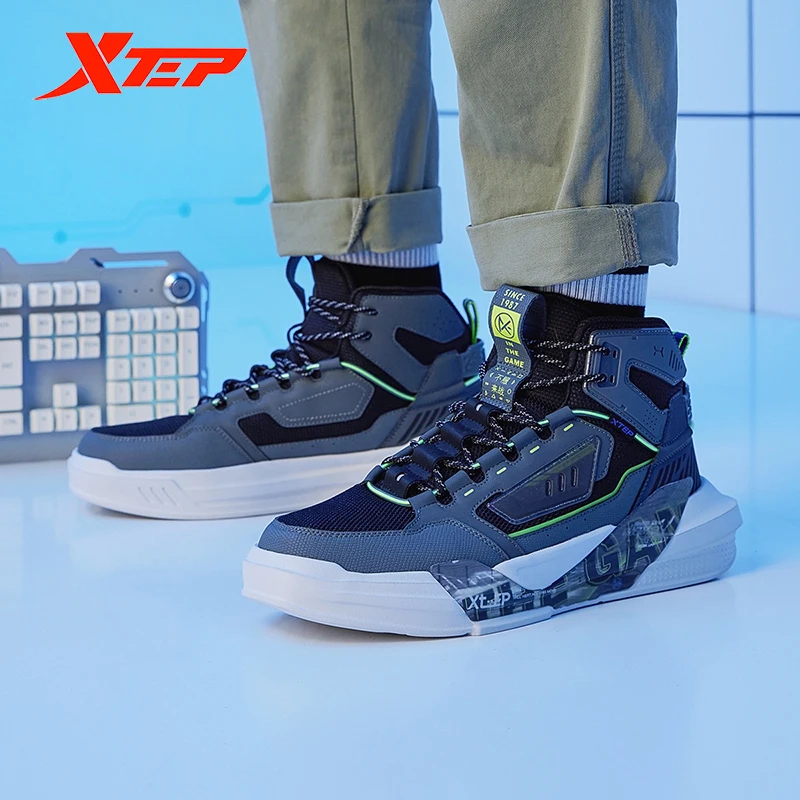 Xtep Raid Male Sneakers Fashion high Top Men\'s Skateboarding Shoes Outdoors Casual Walking Sports Shoes 878319310024