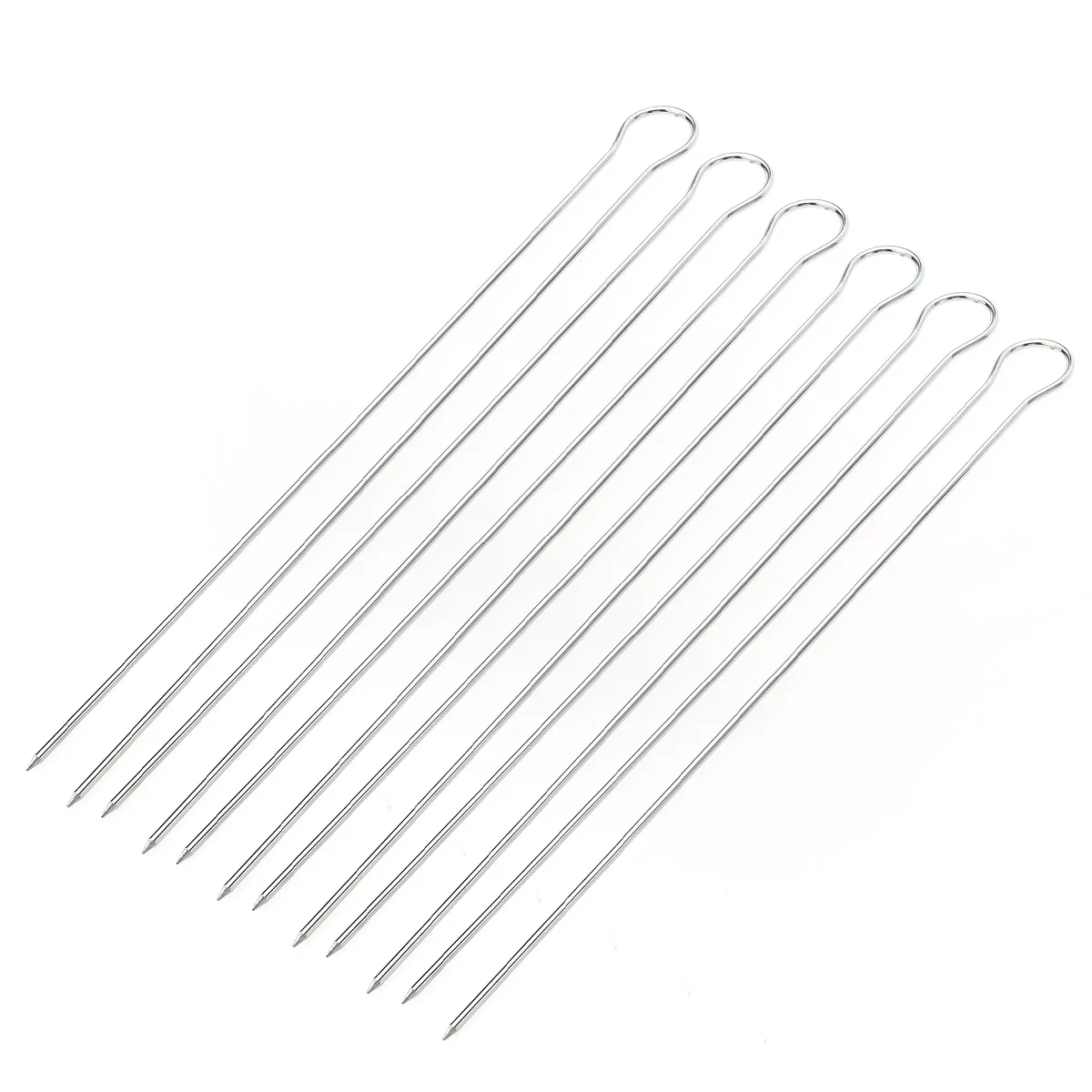 

Stainless Steel BBQ Skewers Reusable Eco Friendly Non Dishwasher Safe Set of 8 Perfect Width Prevent Rolling