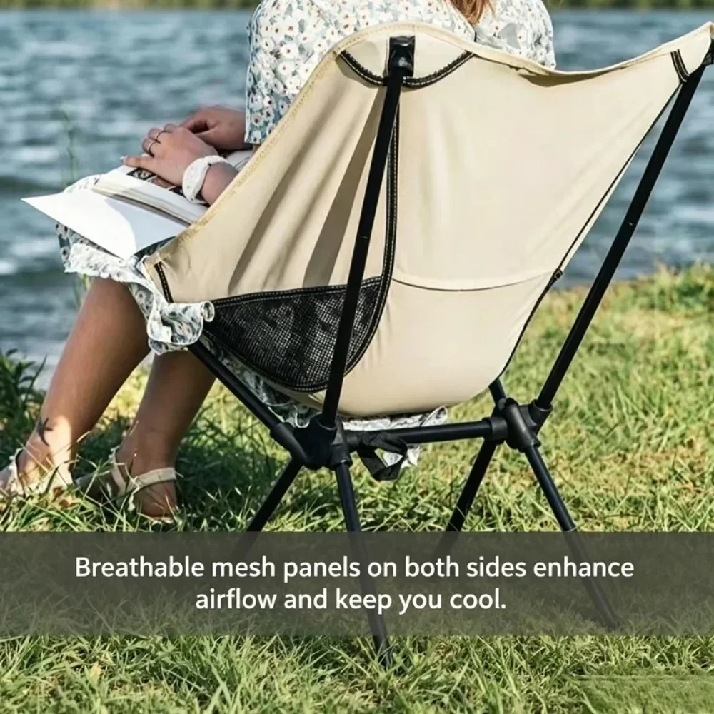 Outdoor Breathable Moon Chair Lightweight and Portable Space Chair Folding Chair with Backrest Fishing Beach Camping Chair view 4