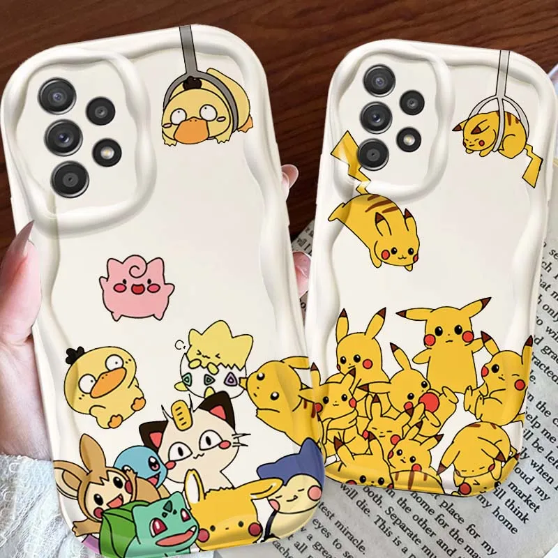 

P-Pikachus Anime Art For Samsung A73 A72 A71 A56 A55 A54 A53 A52 A51 A32 A36 A26 A25 A13 A14 5G Wave Oil Phone Case