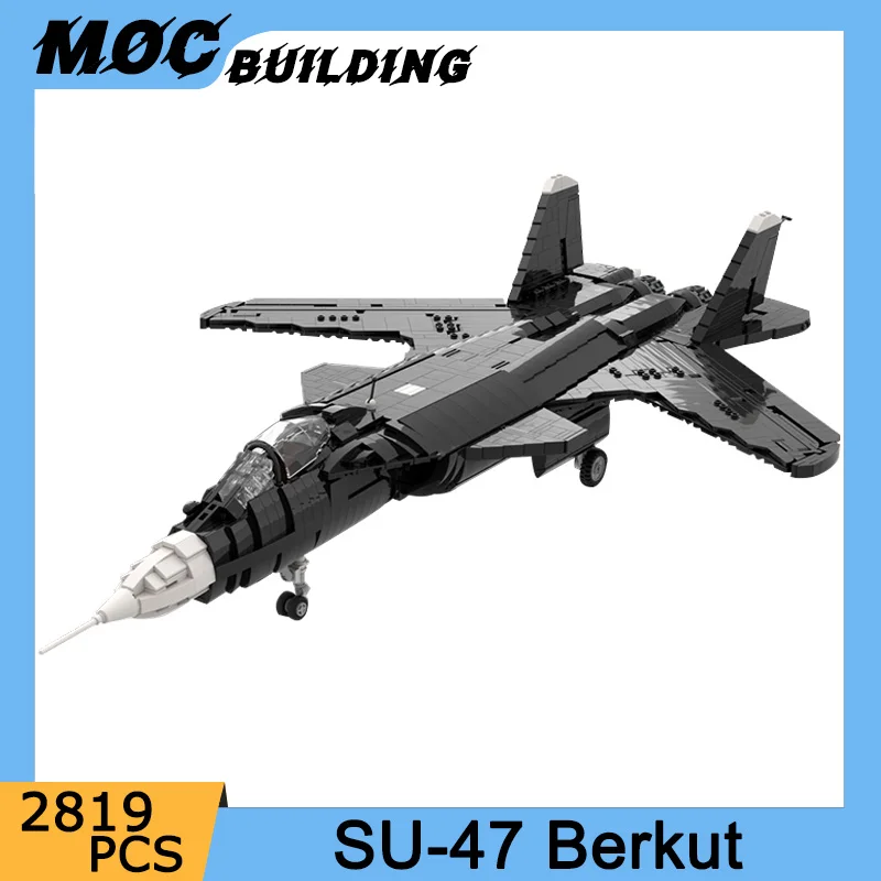 

WW2 Military Series MOC Building Blocks SU-47 Berkut Russian Fighter Model Combat Aircraft Weapon DIY Assembled Bricks Toys Gift