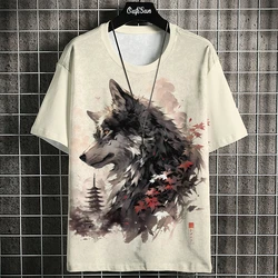 Cartoon Animal Men's T-shirt Harajuku Clothing For Men Summer O-neck Loose Sweatshirt Male Casual Short Sleeve Daily Basics Tees