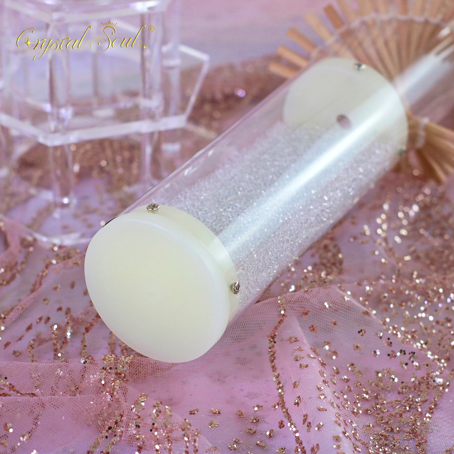 CrystalSoul DNA Rain Stick Long Sound Tour Wooden Base Healing Instrument for Relaxation And Meditation