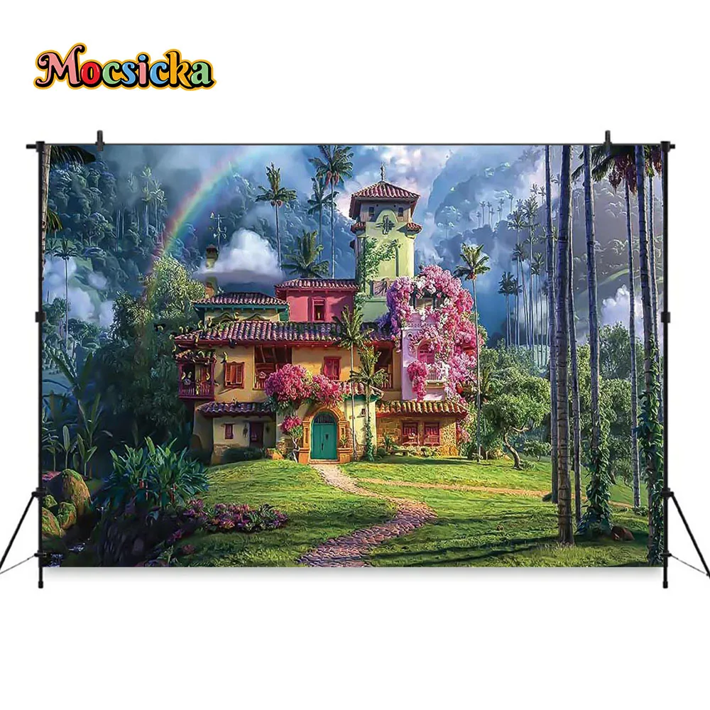 Sweet Girl Birthday Party Backgrounds Photography Pink Castle Prop Flower Photobooth Princess Baby Shower Studio Photoshoot Zone