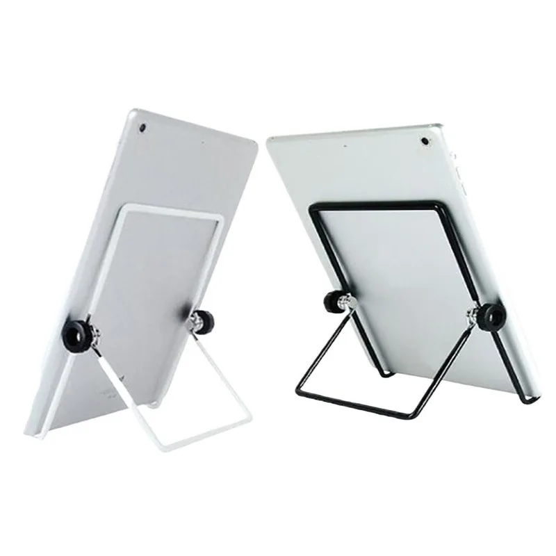 

Multi-Function Foldable Universal Cellphone Tablet Stand Portable Metal Desktop Mobile Holder Black White Size Options Support