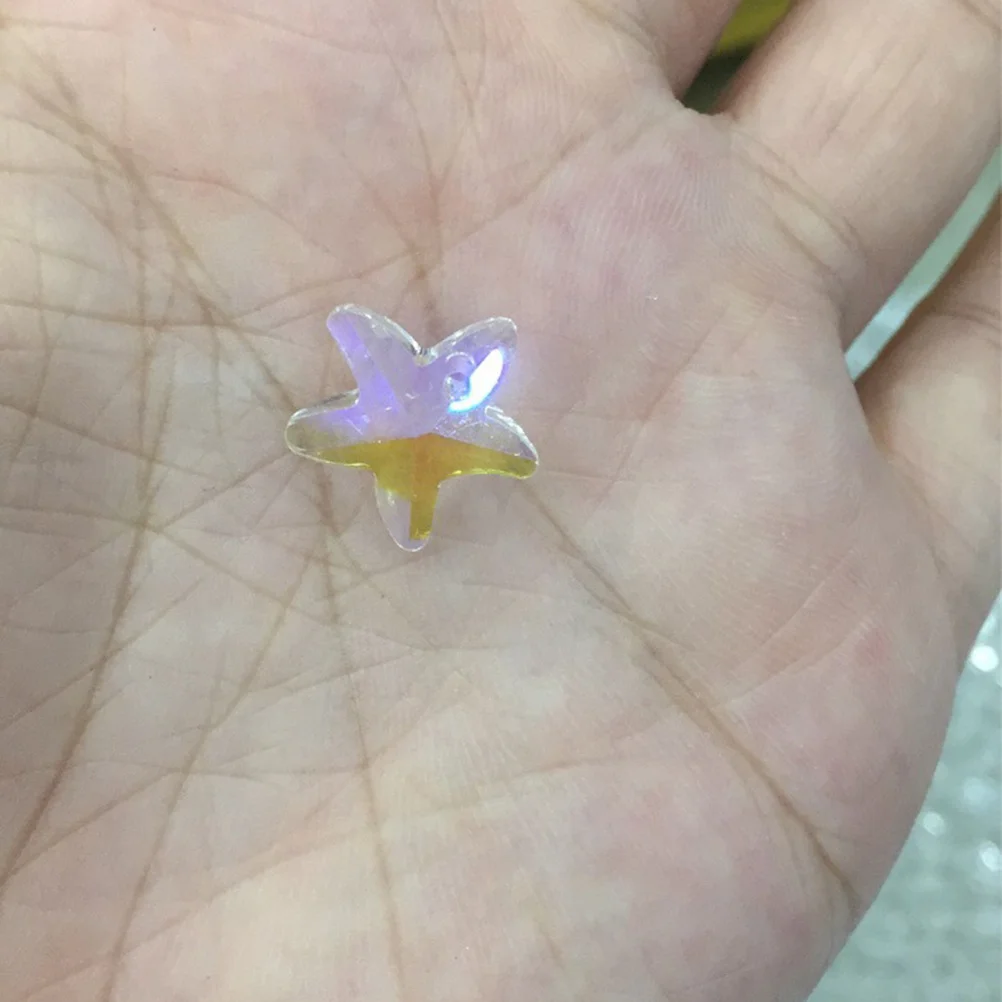 

100 шт., стеклянные подвески с пятиконечной звездой, 14 мм, аксессуары для самостоятельного изготовления ювелирных изделий, ожерелье, браслет, серьги, брелок