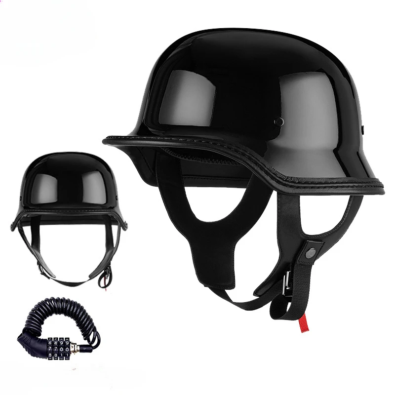 Heißer Unisex Motorrad Vintage Harley Helm mit Rindsleder kante für Sommerreise Sicherheits schutz capaceete de Moto Masculino