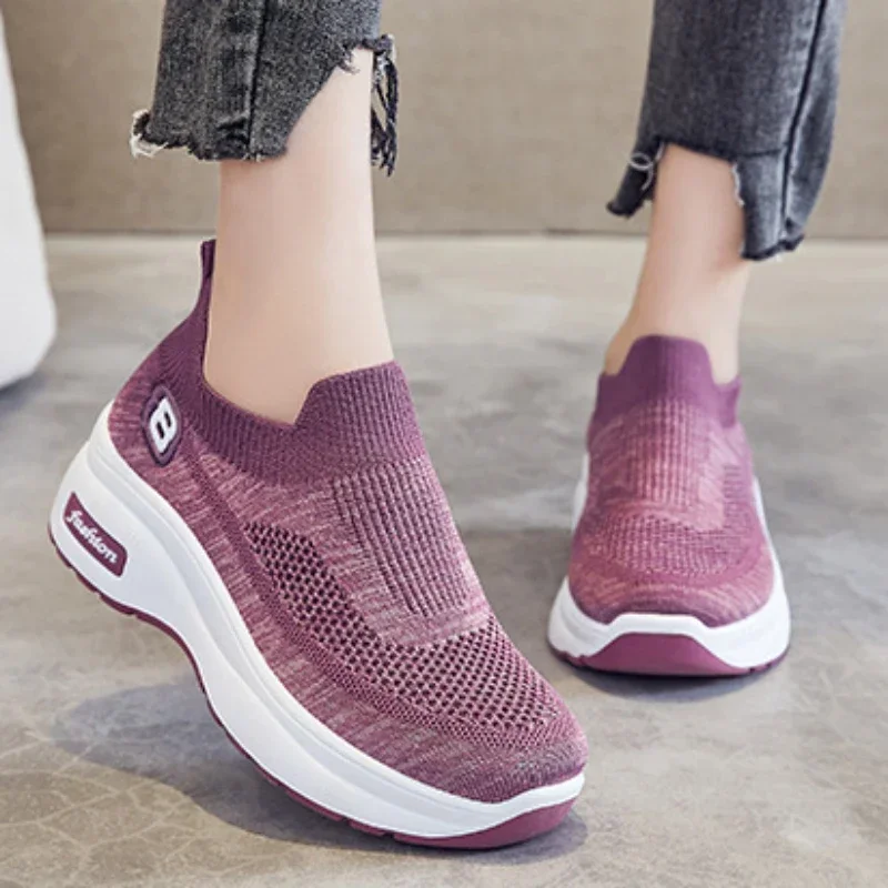 Women's Shoes Breathable Lightweight Platform Casual Shoes Comfort Non-slip Elevating Sports Vulcanized Shoes Women Sneakers