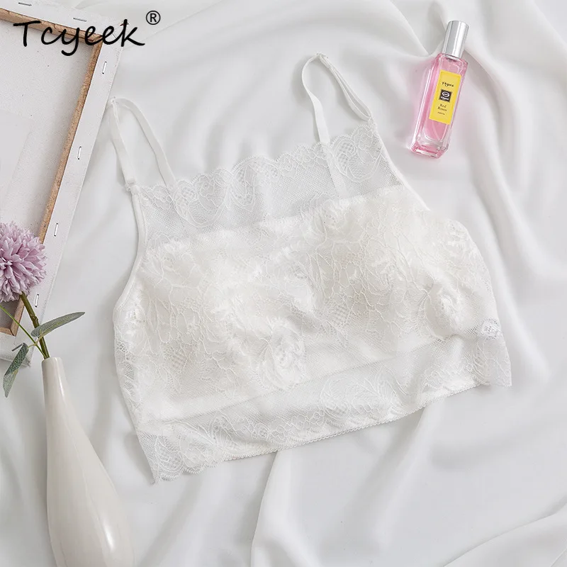 

Tcyeek 100% натуральный шелковый бюстгальтер тутового шелка, женский кружевной бюстгальтер без косточек со съемными подушечками, бюстгальтер-бандо, мини-майка на бретельках P36058QM