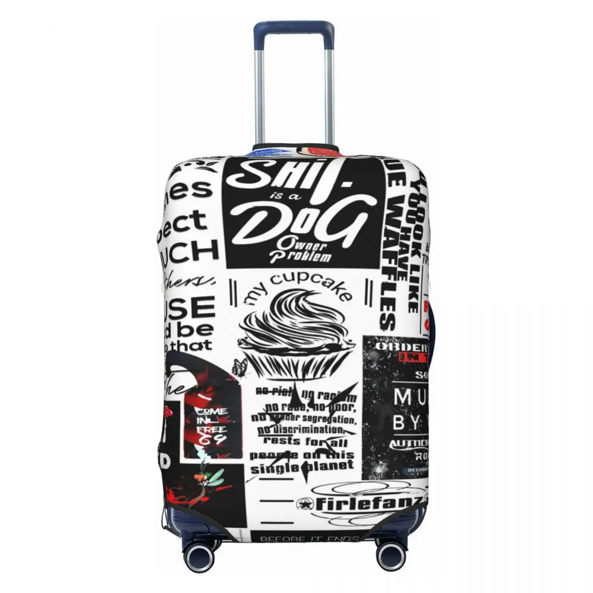 Newspaper Report Suitcase Cover Retro Letter Print Flight Business Fun Luggage Accesories Protection