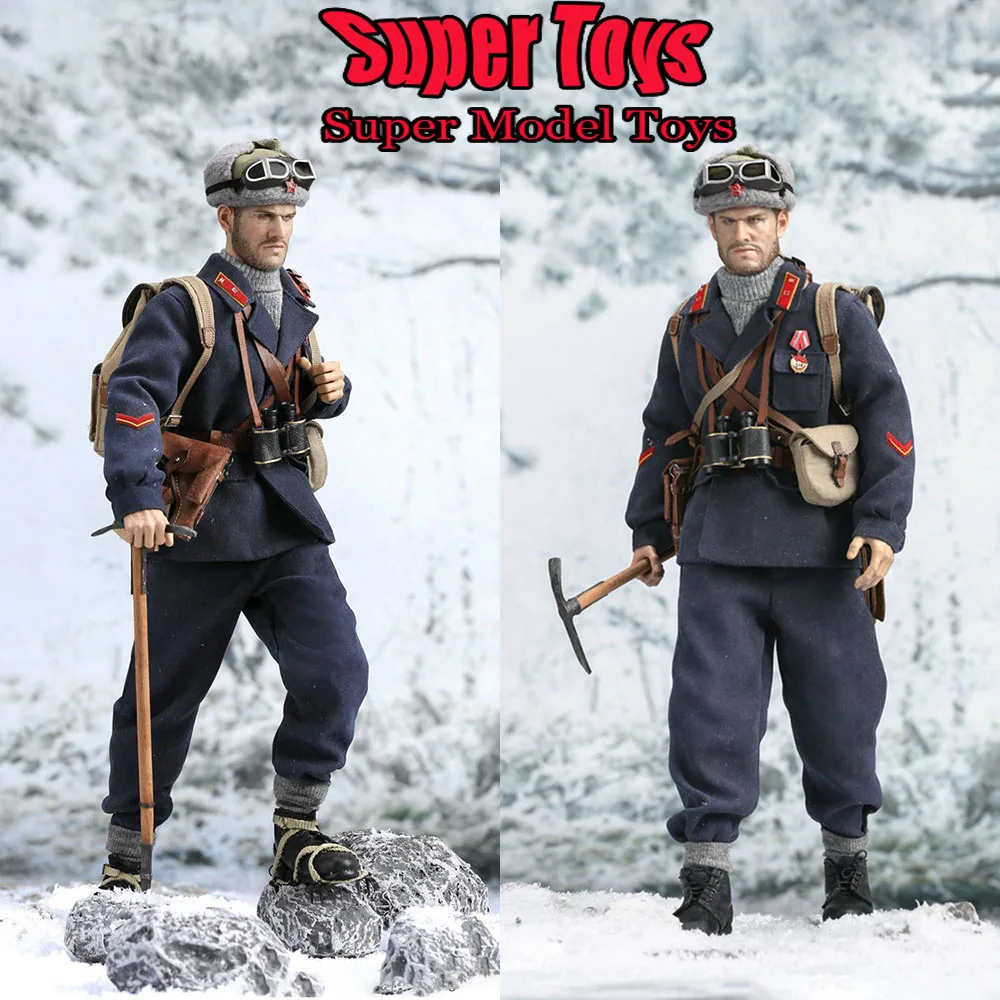 AL100042 1/6 Scale Male Soldier World War II Soviet Mountain Soldier Officer Full Set 12-inch Action Figure Model Collection