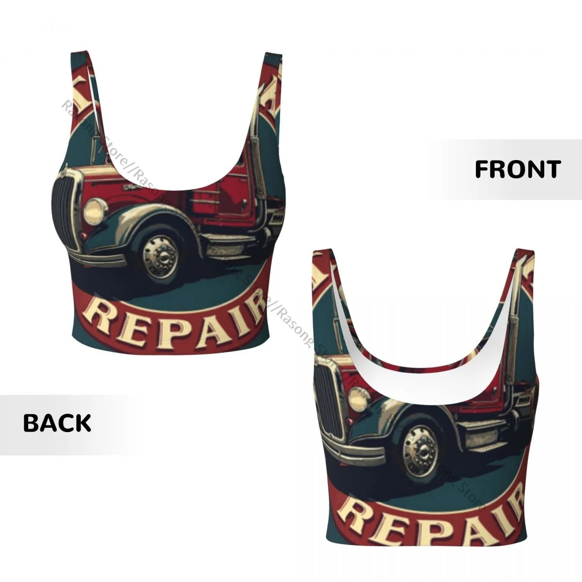 حمالة صدر رياضية للنساء للجري ملابس اليوغا سترة علامة عتيقة يعرض شاحنة كلاسيكية رمزية جمع سترة لياقة بدنية