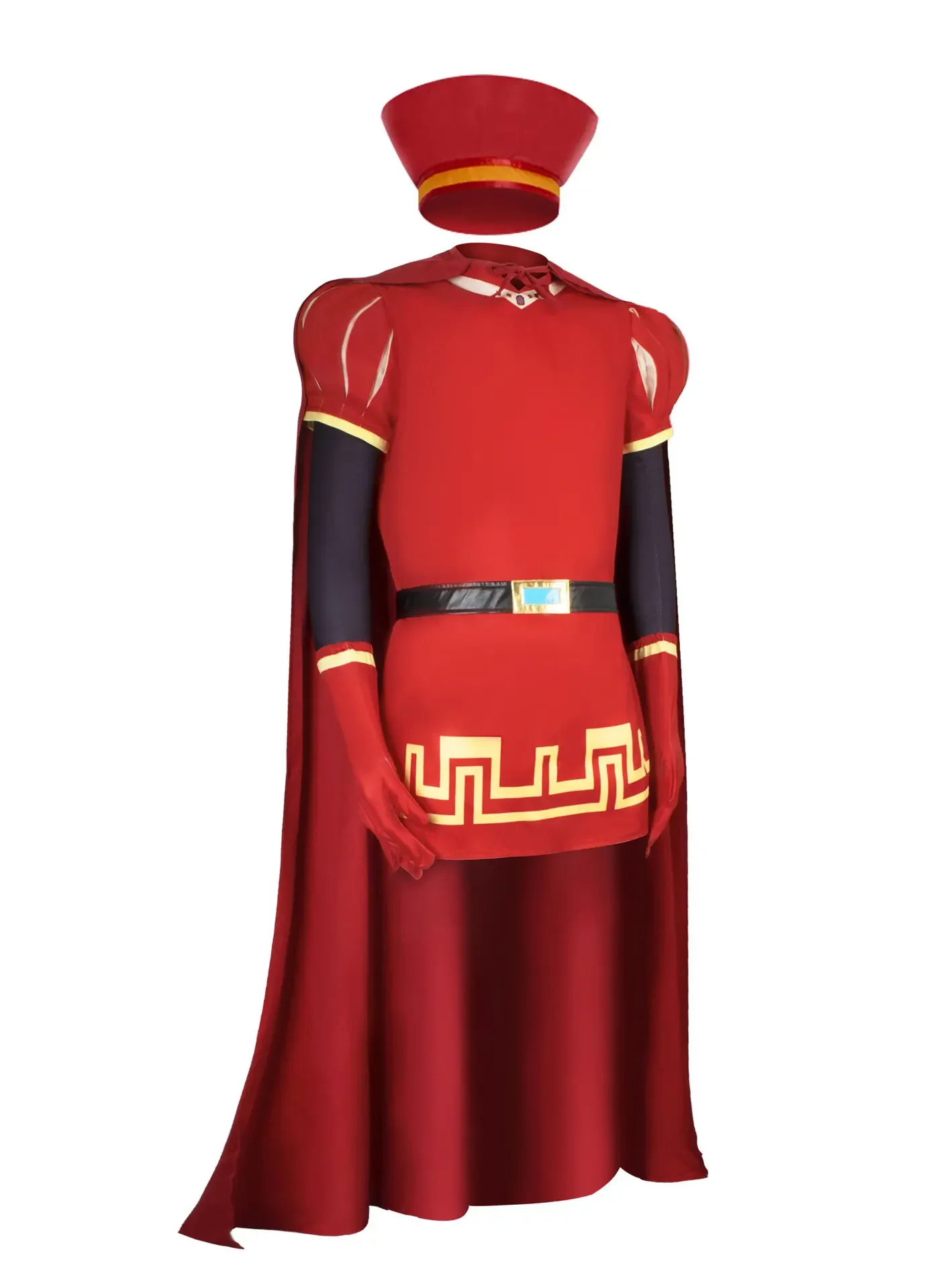 Anime Lord Farquaad Cosplay Costume Middle Ages Red Cloak Set Halloween Carnival Party Performance Costume Props