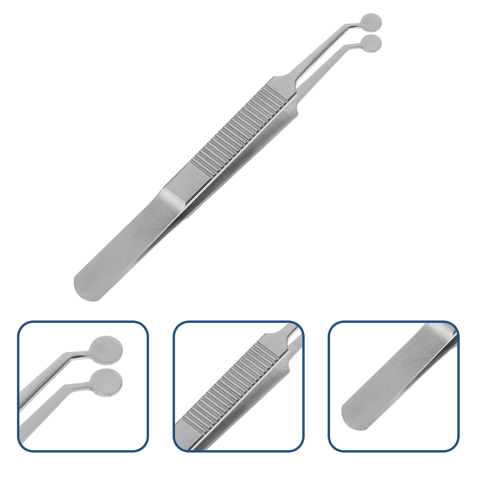 Pinzas Meibomian Gland Forcep Expressor Kit de puntas de masaje de párpados de acero inoxidable con cabeza redonda