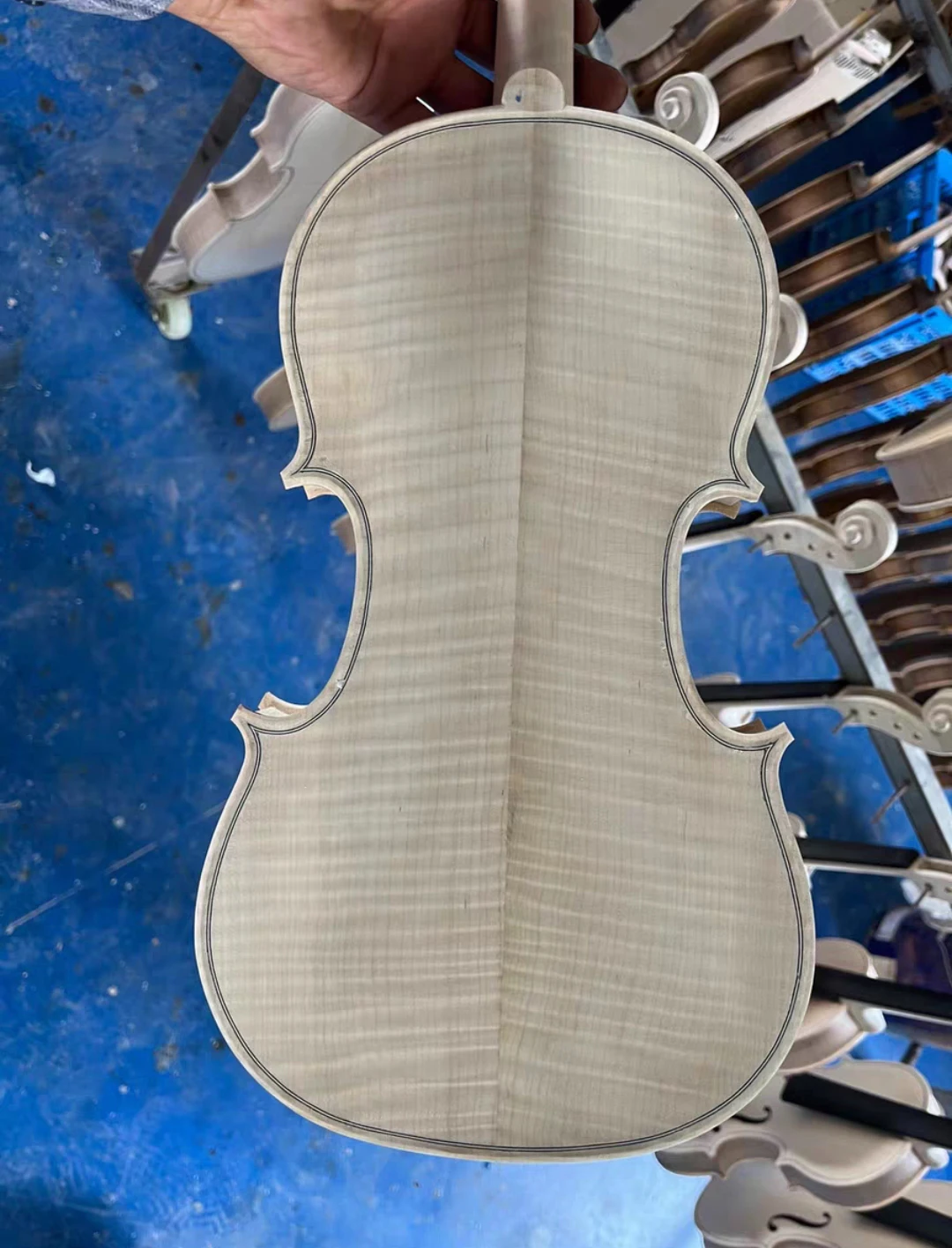 hand Maple white embryo violin  unfinished maple wood violin 4/4 3/4 solid wood white violino With ebony fingerboard