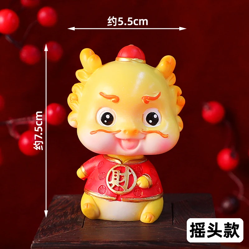 Chinese New Year 2024 Cake Topper Dragon Baby Ornament Dragon Year of Wealth Fortune for Kids 1st Birthday Full Moon Decorations