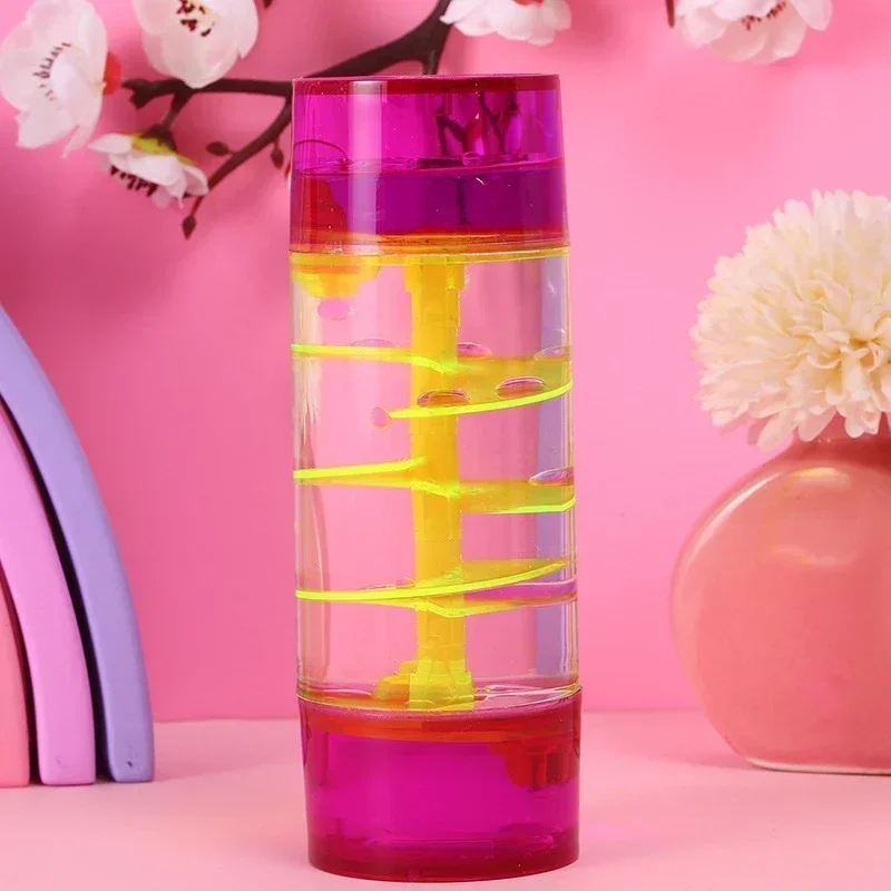 Hourglass Liquid Motion Timer Double Color Floating Liquid Drip Oil Glass Visual Timer Desktop Decoration Children Fidget Toys